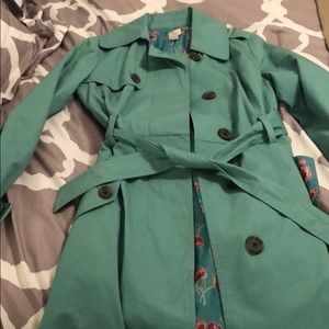 Lauren Conrad Teal Trench Coat